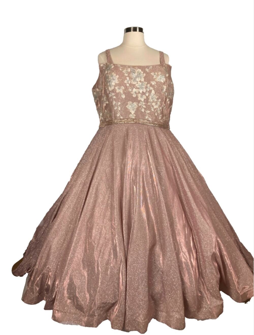 26 tease prom glitter pink silver hoop skirt princess ballgown floral straps